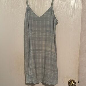 Blue Plaid Slip Dress
